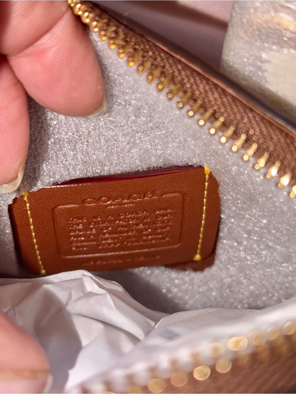 Coach Lara Mini Suede Satchel with Tiffany&Co Pink Leather Card Holder & Charm - Picture 9 of 10